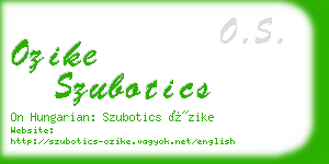 ozike szubotics business card